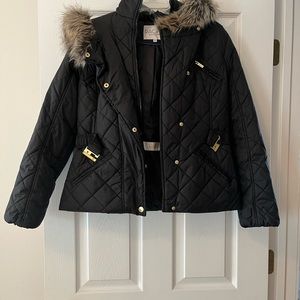 Black puffer coat for women
